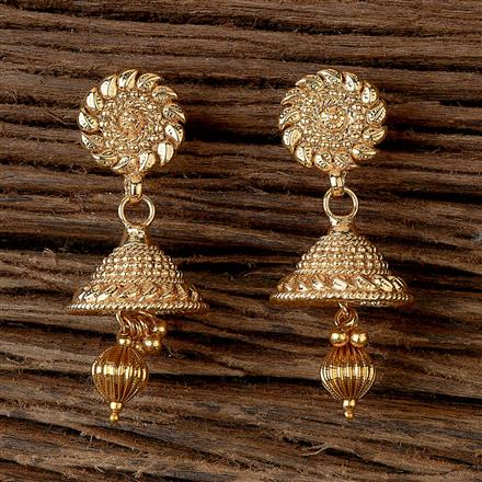 Antique Plain Gold Earring With Gold Plating