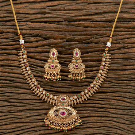 Antique Classic Necklace With Matte Gold Plating