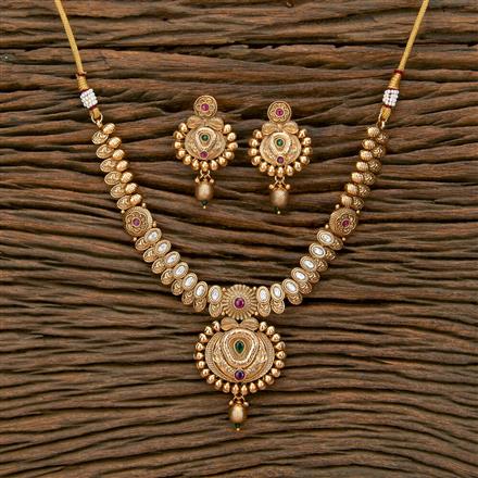 Antique Classic Necklace With Matte Gold Plating