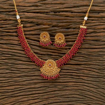 Antique Classic Necklace With Matte Gold Plating