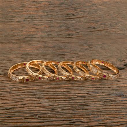 Antique Classic Bangles With Matte Gold Plating