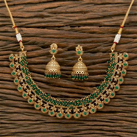 Antique Classic Necklace With Matte Gold Plating
