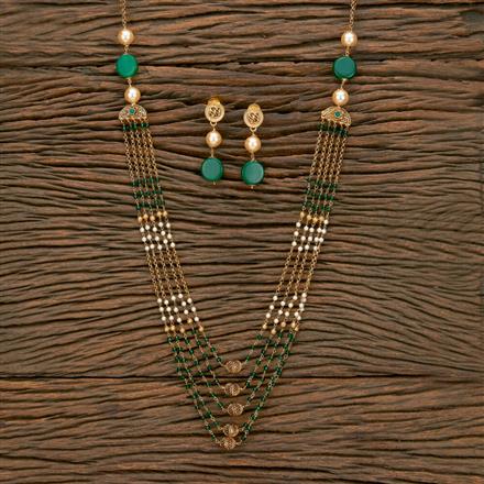 AntiqueMoti Mala Necklace With Gold Plating