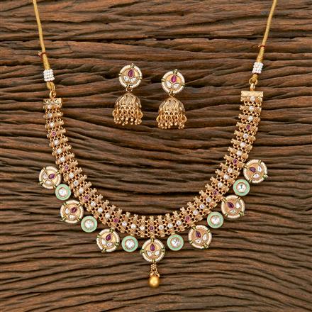 Antique Classic Necklace With Matte Gold Plating
