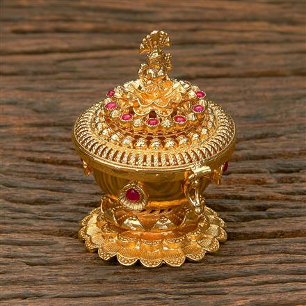 Antique Temple Sindoor Box With Gold Plating
