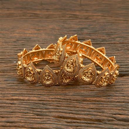 Antique Temple Bangles With Matte Gold Plating
