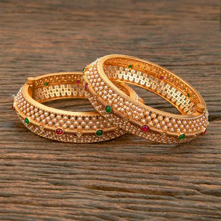 Antique Openable Bangles With Matte Gold Plating
