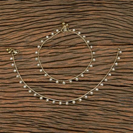 Antique Stone Payal With Mehndi Plating