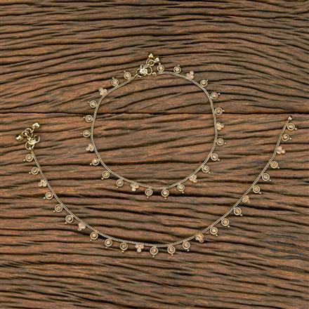 Antique Stone Payal With Mehndi Plating