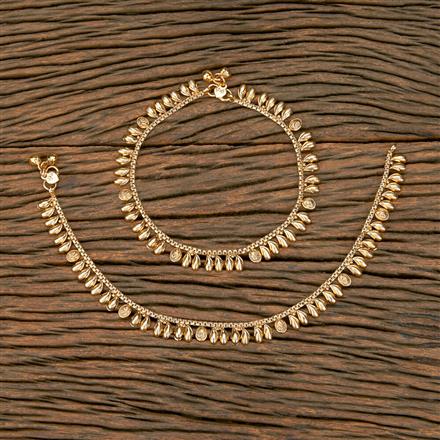 Antique Plain Gold Payal With Gold Plating