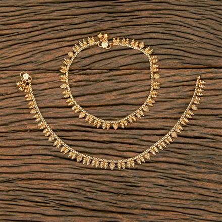 Antique Plain Gold Payal With Gold Plating