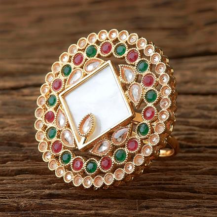 Antique Mother Of Pearl Ring With Gold Plating