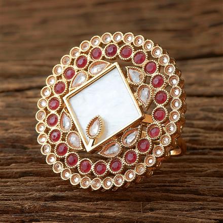 Antique Mother Of Pearl Ring With Gold Plating