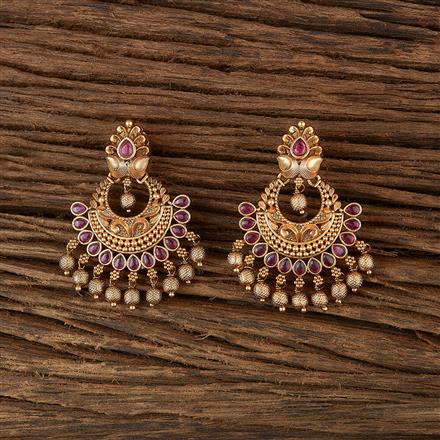 Antique Chand Earring With Matte Gold Plating