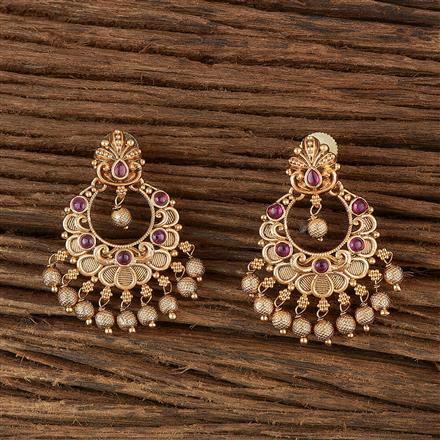 Antique Chand Earring With Matte Gold Plating