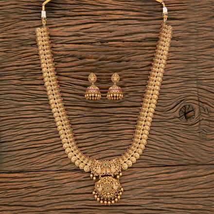 Antique Temple Necklace With Matte Gold Plating