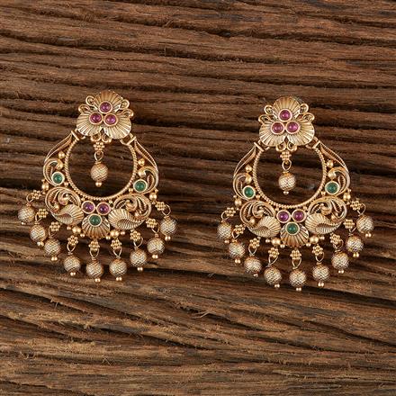Antique Chand Earring With Matte Gold Plating