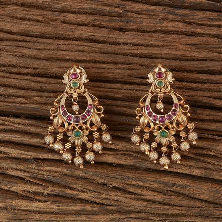 Antique Chand Earring With Matte Gold Plating