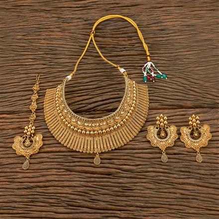 Antique Mukut Necklace With Gold Plating