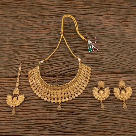 Antique Plain Gold Necklace With Gold Plating