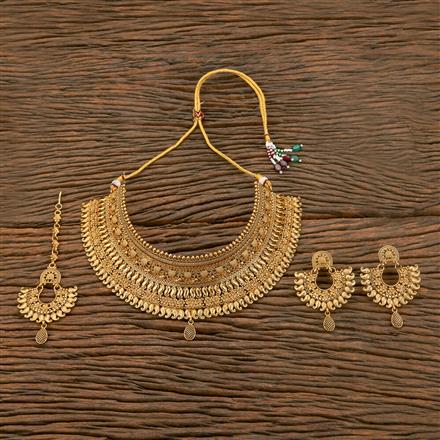 Antique Plain Gold Necklace With Gold Plating