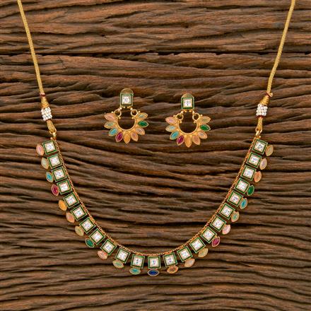 Antique Meenakari Necklace With Gold Plating