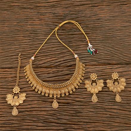 Antique Plain Gold Necklace With Gold Plating