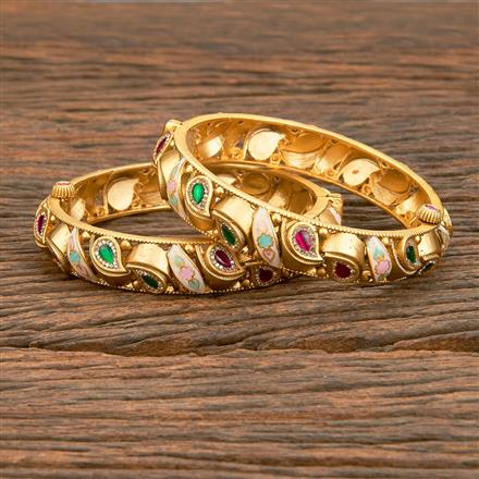 Antique Openable Bangles With Matte Gold Plating