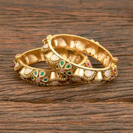 Antique Openable Bangles With Matte Gold Plating