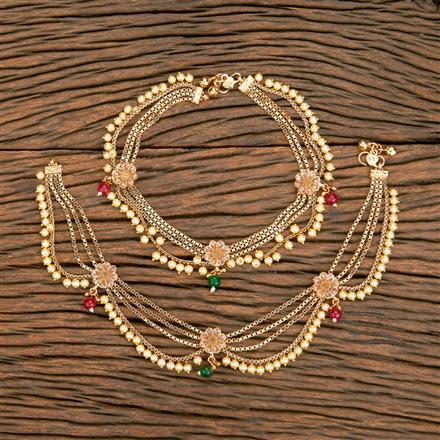Antique Moti Payal With Gold Plating