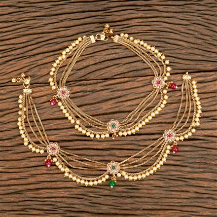 Antique Pearl Payal With Gold Plating
