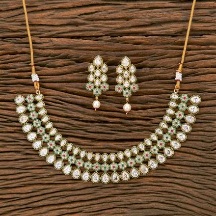 Antique Meenakari Necklace With Gold Plating