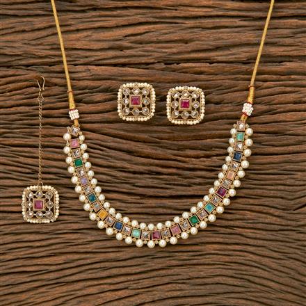 Antique Classic Necklace With Mehndi Plating