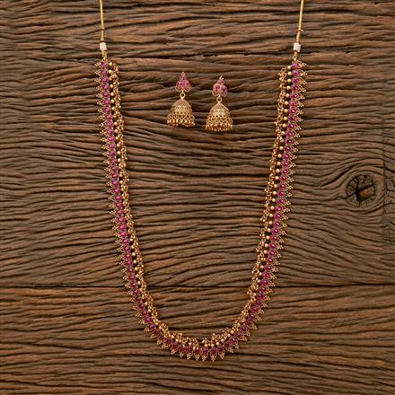 Antique South Indian Necklace With Matte Gold Plating
