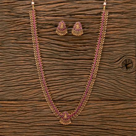 Antique Temple Necklace With Matte Gold Plating