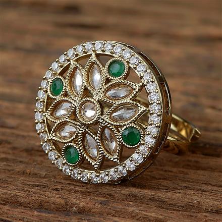 Antique Adjustable Ring With Mehndi Plating