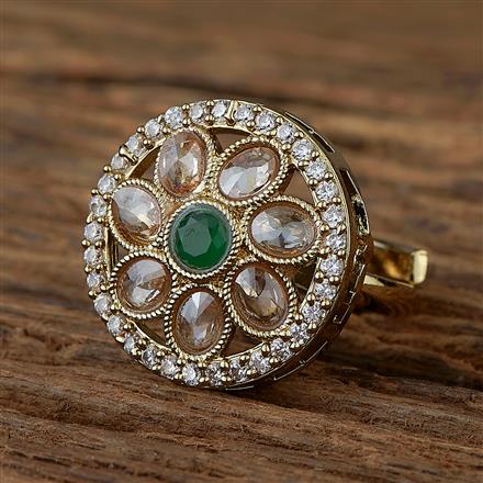 Antique Adjustable Ring With Mehndi Plating