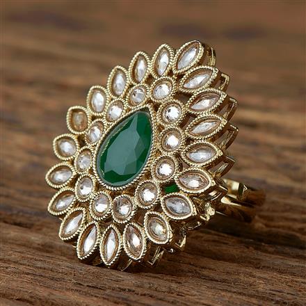 Antique Adjustable Ring With Mehndi Plating