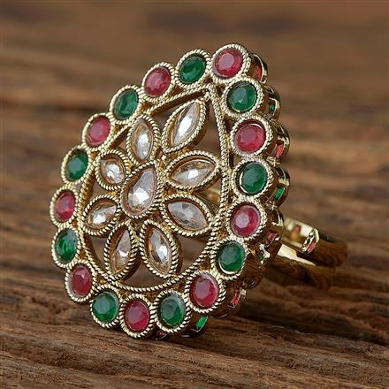 Antique Classic Ring With Mehndi Plating