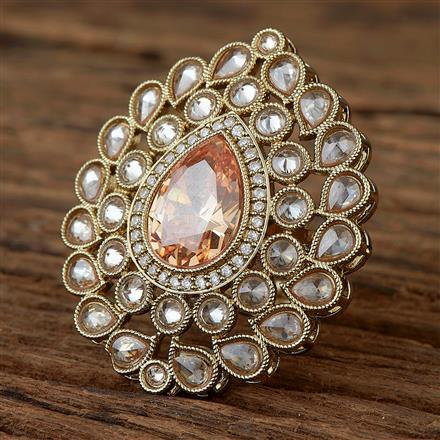 Antique Adjustable Ring With Mehndi Plating