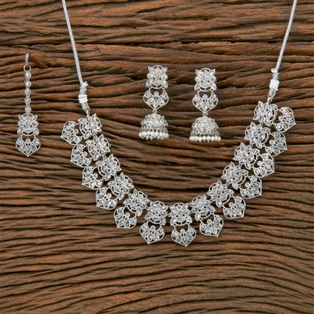 Antique Classic Necklace With Rhodium Plating