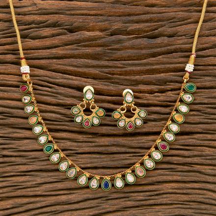 Antique Meenakari Necklace With Gold Plating