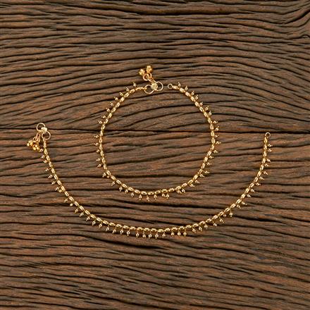 Antique Plain Gold Payal With Gold Plating