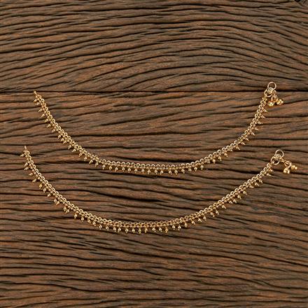 Antique Plain Gold Payal With Gold Plating