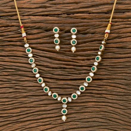 Antique Delicate Necklace With Mehndi Plating