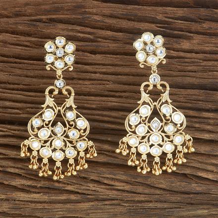 Antique Peacock Earring With Matte Gold Plating