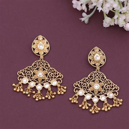 Antique Classic Earring With Matte Gold Plating