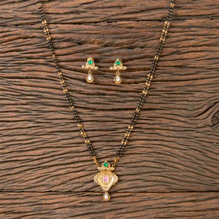 Antique Delicate Mangalsutra With Matte Gold Plating
