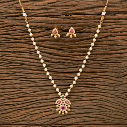 Antique Mala Pendant Set With Gold Plating