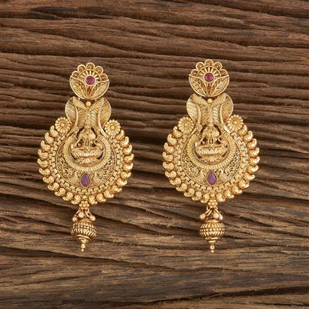 Antique South Indian Earring With Matte Gold Plating